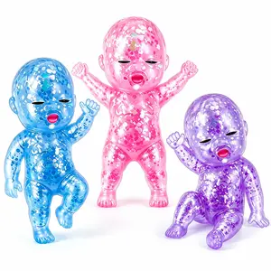 14 cm(BIGGER SIZE) Glitter-Infused Gel Baby Squish Toy. Slow Rebound, Stress & Anxiety Relief, Sensory Calming Fidget, Fun Desk Decor, Unisex squeeze
