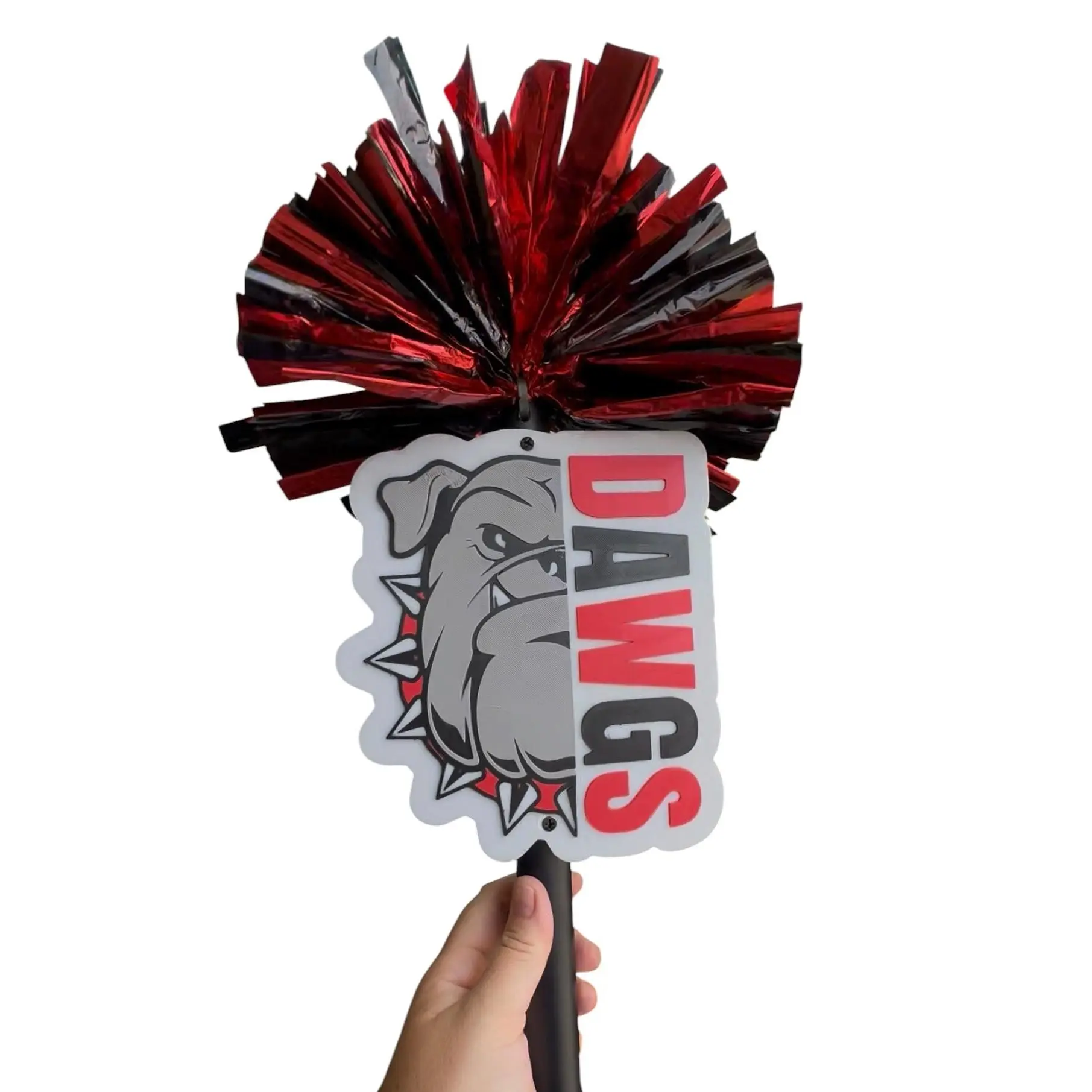 DAWGS Pompom Stick | Personalized Spirit Stick with School Colors