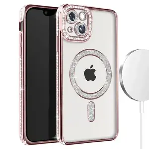 Entronix iPhone 15/14/13 [Magnetic-Compatible] Case - Rhinestone Diamonds, Cover Luxury Wireless Dustproof