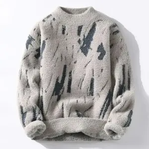 High quality fashion sweaters/men's loose casual knitted pullovers/men's casual round neck sweaters