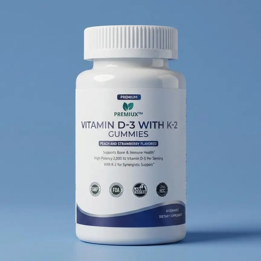 Premiux Vitamin D3 + K2 Gummies — Bone & Heart Health, Carrot, Dietary