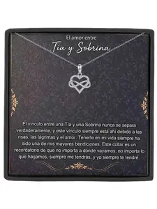 To My Niece Infinity Heart Necklace with Message Card and Gift Box Birthday/Christmas/Meaningful Keepsake From Aunt To Niece