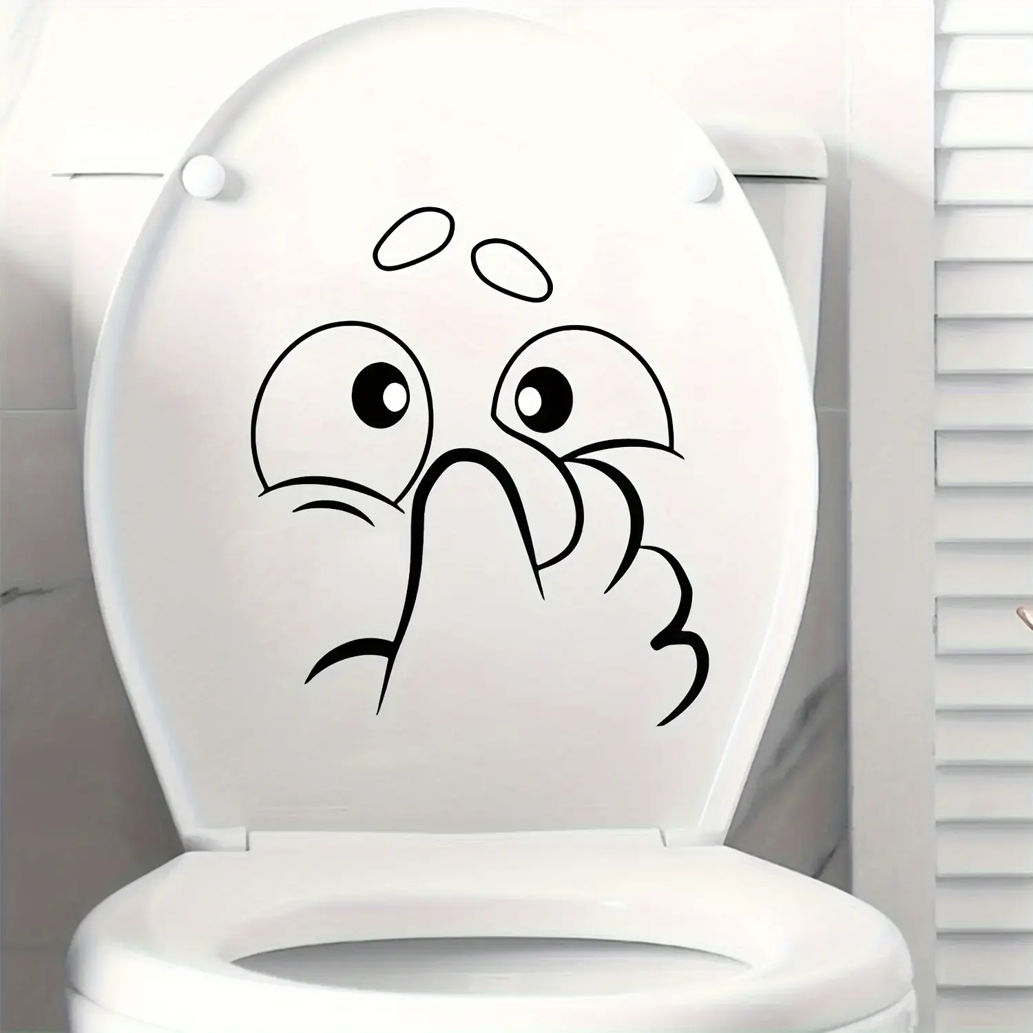 1PC Hardcore Funny Humor Style "Toilet Cover Nose Gesture" Car Sticker, Automobile Decals, Suitable for Car Bodies, Motorcycle Side Panels, Personalized Decal for Funny Humor Culture and Personalized Attitude Enthusiasts
