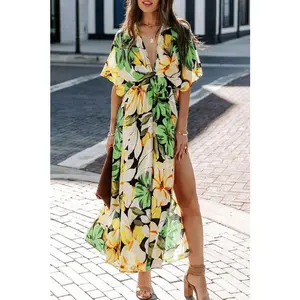 Women's Maxi Dress Boho Floral Beach Long Dresse