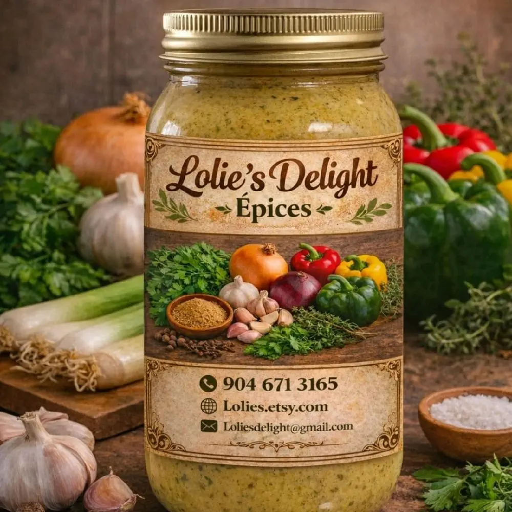 Epis Haitian- Lolie's Delight Haitian Seasoning Organic Caribbean Marinating Spice Blend for Authentic Flavors ( 32oz)
