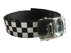 Initial letters Canvas Military Web Checkers Belt 50 inch