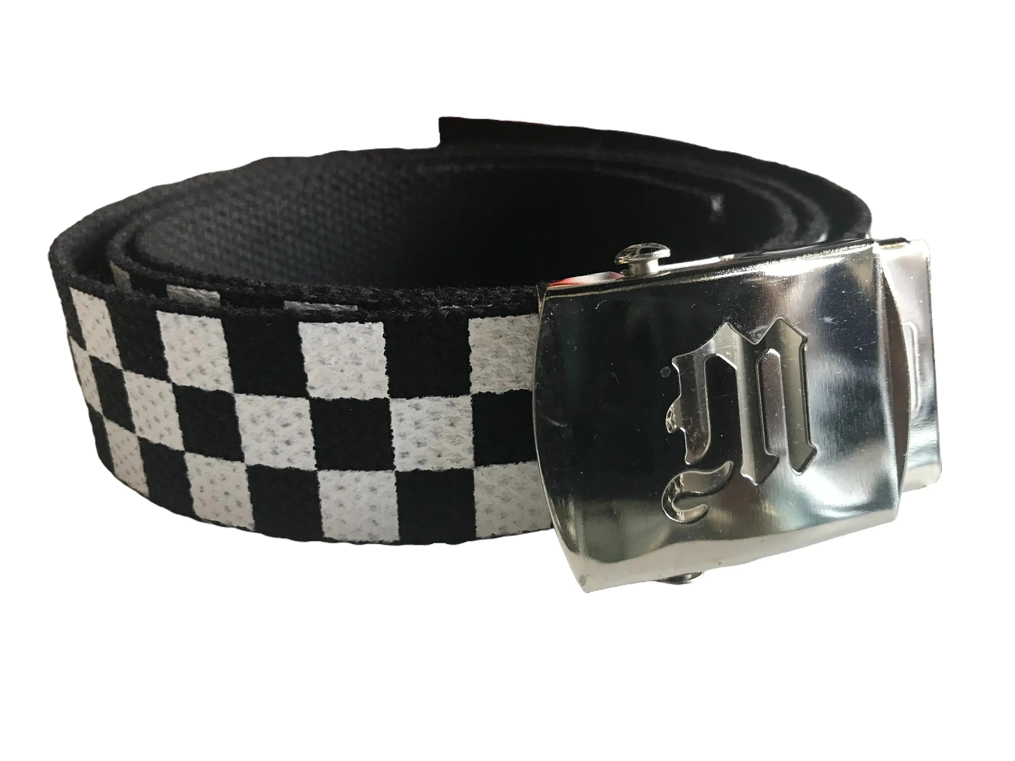 Initial letters Canvas Military Web Checkers Belt 50 inch