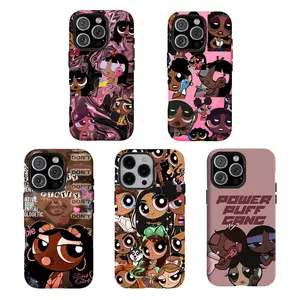 Y-Y2K Retro Cartoon Girl Boss Cover phone case,P0werpuufffff Girls Collage Phone Case,for iPhone 16 15 14 13 12 11 17Pro Max,for Samsung S25 S24 S23 S22 Ultra,Protective Cover,give her/him a gift for Christmas and Thanksgiving