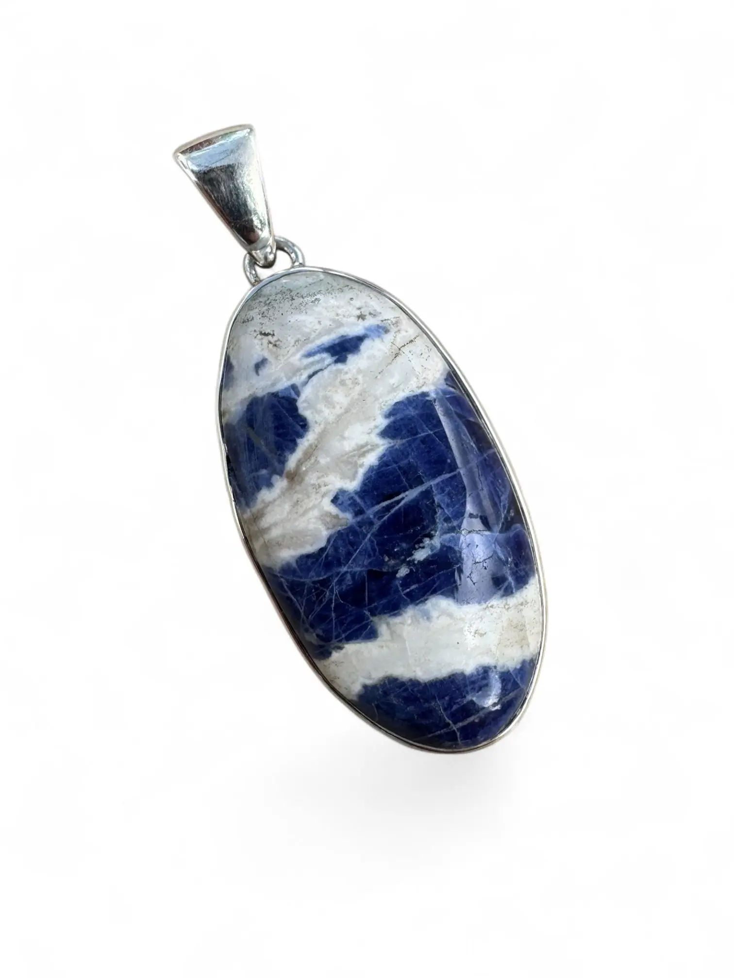 Sodalite Solid 925 Sterling Silver Pendant