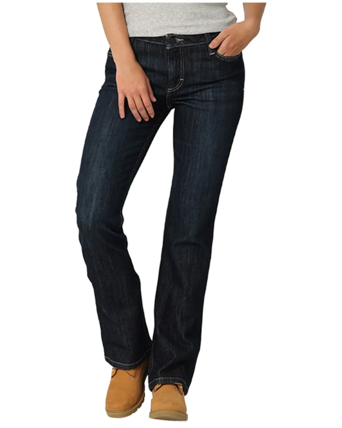 Wrangler Women's Women'S Fr Mae Cherry Point Dark Wash Bootcut Work Jeans - 10Frac9cp