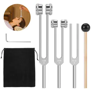 Mother’s Day Gifts Tuning Forks for Healing (128Hz, 256Hz, 512Hz),Weighted & Unweighted Tuning Forks Set,with Reflex Hammer for Healing Chakra Set,Essential Yoga,Healing/Sound Therapy,Gift for Women