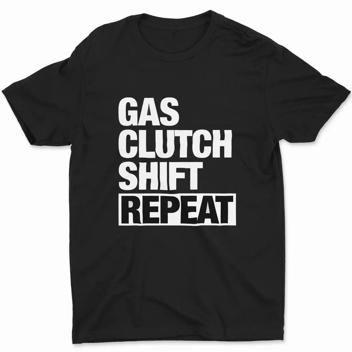Gas Clutch Shift Repeat T-Shirt Cotton Streetwear Tee for Car Enthusiasts