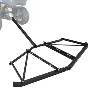 Drag Harrow, 66" Width Steel Tow Behind Lawn Rake with Adjustable Bars &Pin Hitch, Tractor Driveaway Grader for ATVs, UTVs, Tractor, Mower