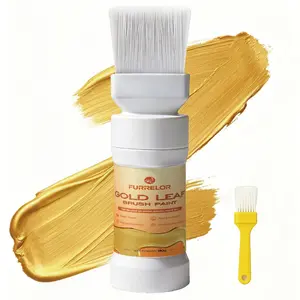 Liquid Gold Paint, 2 In1 DIY Home Gold Foil Paint, Gold Leaf Brush Paint, Water-Based, Fade-Resistant Repair Paint, Suitable For Crafts, Wood, Canvas, Furniture And Art Supplies. (180ml/ 6.35 Oz)-FURRELOR