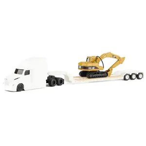 Diecast Masters (84423) | Peterbilt 579 Tractor with Lowboy Trailer & CAT 315C Excavator | 1/87 Scale