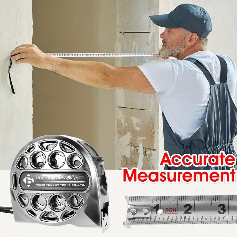 Retractable Tape 25ft Stainless Steel Measuring Tape With Double-Sided Scale Waterproof Portable Retractable Measure Ruler For Household Agricultural Industrial Woodworking