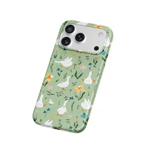 Funny Silly Goose Phone Case, Cute Cottagecore Floral Bird Lover Gift, Tough Protective Cover for iPhone 17 16 15 14 13 12 11 Floral Curve Phone Case Protection teardrop tech ring cover Cute Monkey Cartoon Phone Case Tough Artistic Cat Phone Case