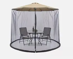 9ft Patio Umbrella Bug Screen Zipper Door and Polyester Netting