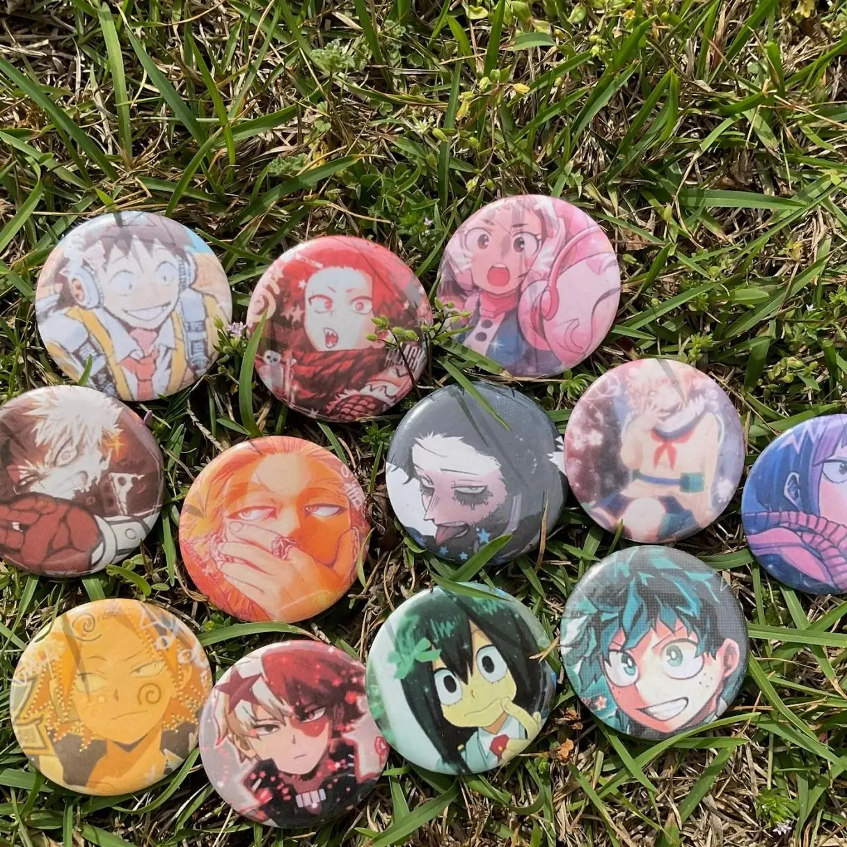 12 ops Handmade Anime Character Pins Buttons