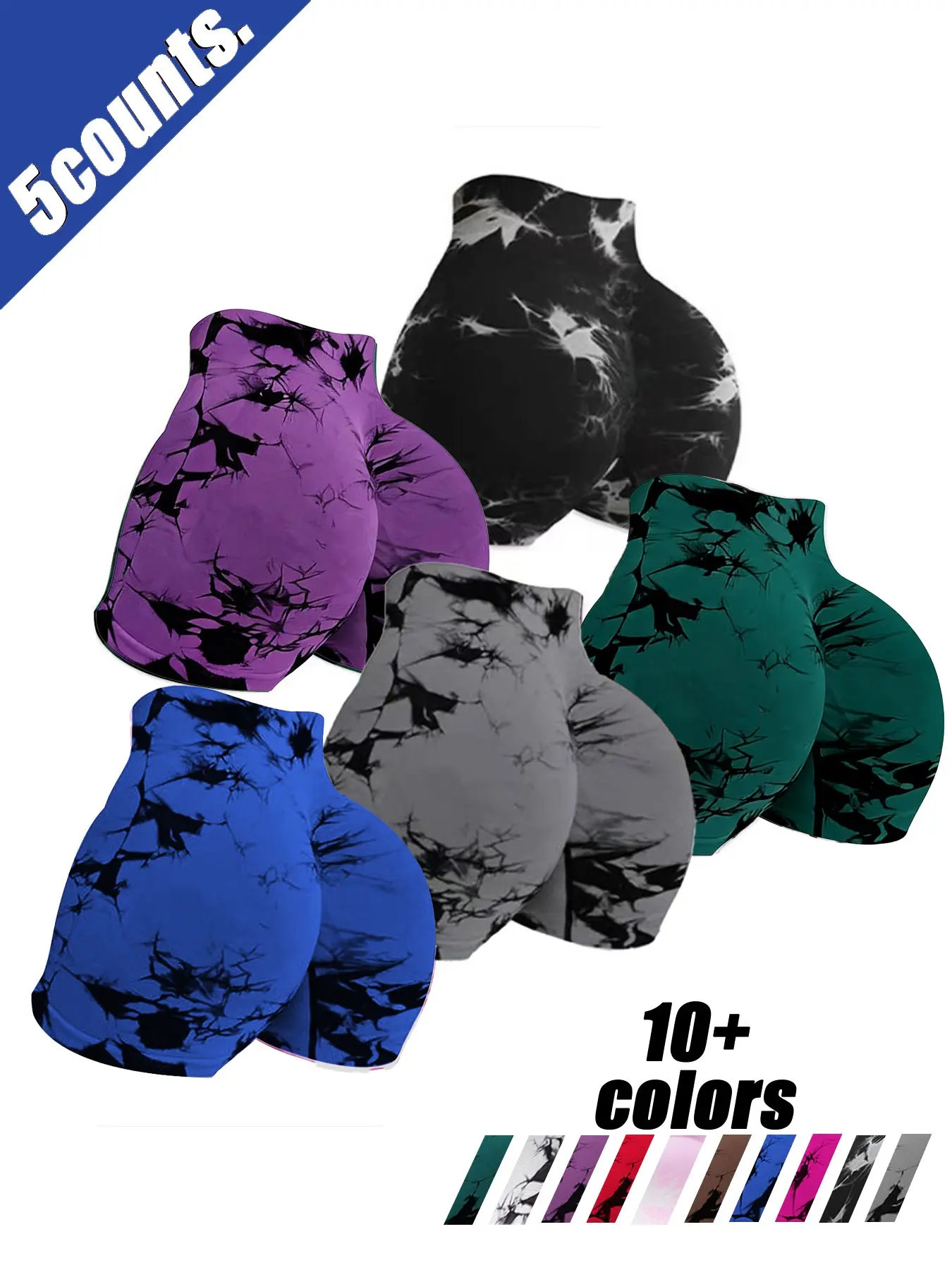 Black + Purple + Dark Green + Dark Gray + Blue