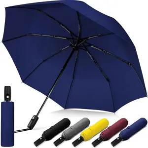 Windproof Travel Umbrella, Compact Umbrella,  Umbrellas for Rain & Sun, 8 Fiberglass Ribs for  UV & Wind Resistance, Portable, Lightweight, Vent, Easy Automatic Open/Close