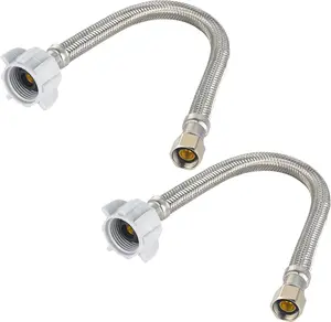 2 Pack 16 Inch Length Toilet Water Supply Connector, 7/8" Female x 3/8" Female Thread COMP