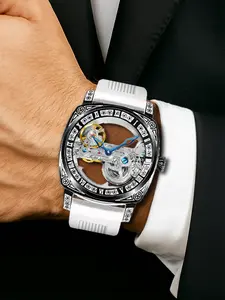 A men's mechanical luminous tourbillon large dial fashionable and versatile youth fully automatic mechanical watch Analog Mechanical Watch Automatic Watches