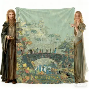 Lord Of The Rings Flannel Throw Middle Earth Landscape Art Ultra Soft Warm Fabric All Season Comfort Perfect For Sofa Bed Nap Chair Decor Durable Machine Washable Long Lasting Quality Blankets Ultra Soft Throw Blanket
