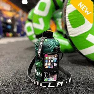 Custom-2 Liter Water Bottle with Storage Sleeve, Resistance Shoulder•Strap, EcoFriendly Sports Bottle, Large Gym Jug, BPA Free, Holiday Gift Drinkware Beverage Gallon Wide Mouth Tumbler Mug Bottled Cup