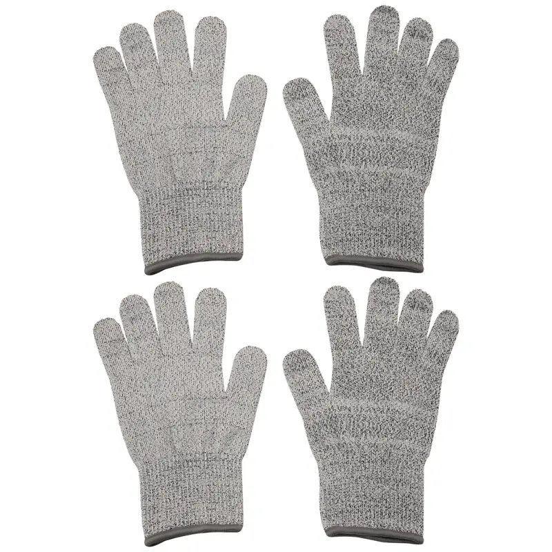 Food Grade Level 5 Cut Resistant Gloves (2 Pairs, Size M, Elastic, Flexible Fit) - Household Hand Protection for Kitchen Slicing, Gardening, Peeling