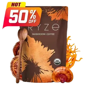 RYZe Mushroom Coffee 30 Servings with 6 Adaptogenic Mushrooms MCT Oil & 2000mg Superfoods USDA Organic USA Grown Instant Coffee Healthcare Vitamin