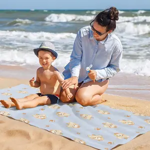 1 adorable light blue children's beach towel with bear print, perfect for beach days, home use, or outdoor activities. Soft and comfortable, available in multiple styles.