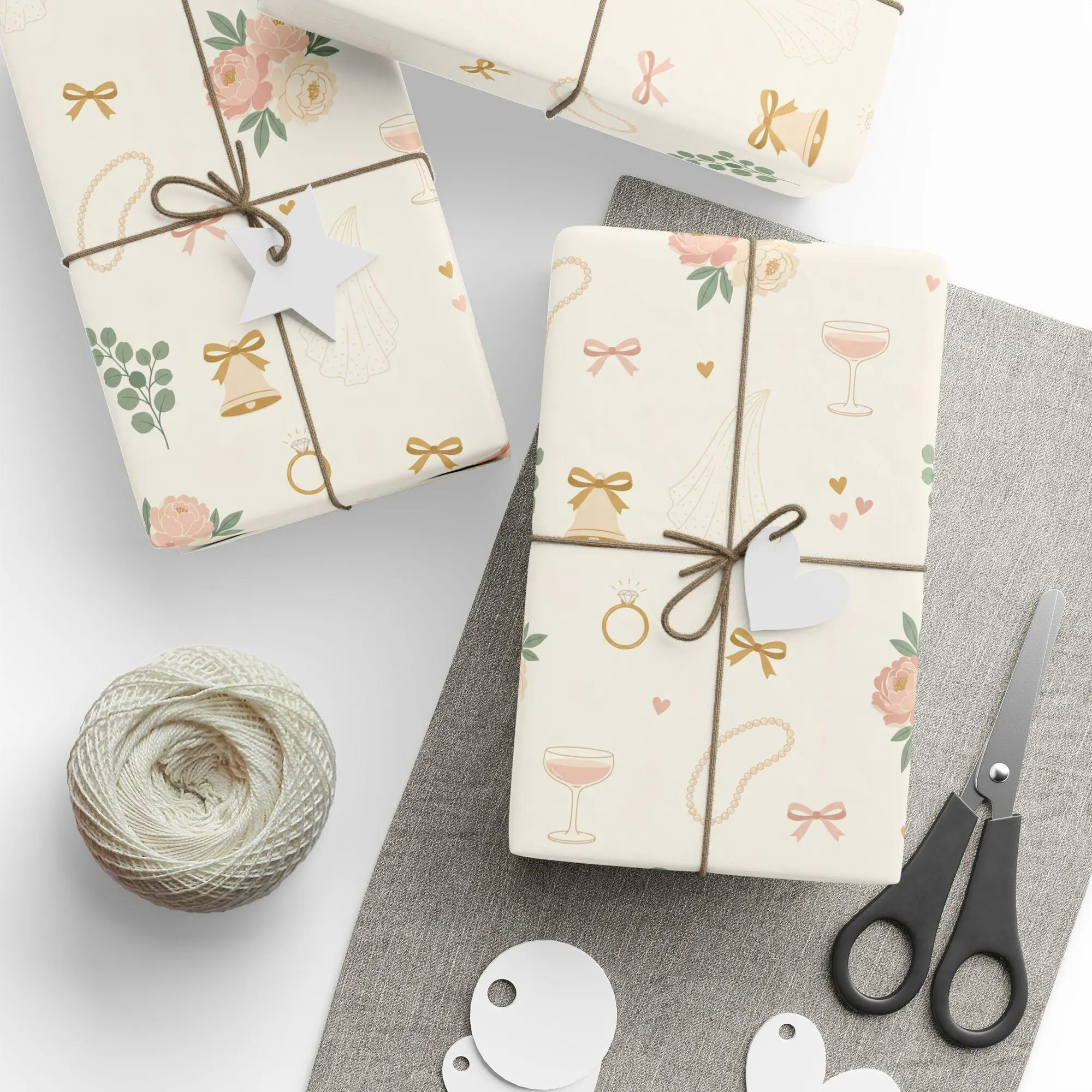 Wedding Wrapping Paper, Bridal Shower Gift Wrap, Vintage Floral Bride Gift Wrapping Paper Roll