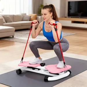 Durable Core Strength Trainer, Home Silent Twisting Fitness Equipment, 300lb Load Capacity, Iron Frame, Resistance Bands Included, Home Gym Equipment