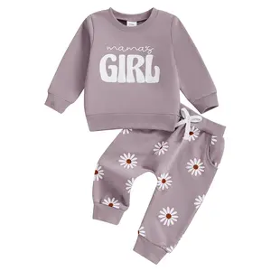Mamas Girl Outfits Toddler Baby Girl Daisy Clothes Long Sleeve Sweatshirt Jumper Joggers Trouser Girls Fall Tracksuit