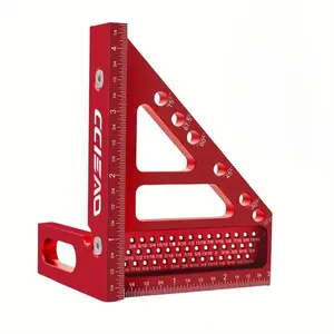 3D Multi-Angle Measuring Ruler 45/90 Inch Degree Aluminum Alloy Woodworking Square Protractor for Engineer Carpenter Tool