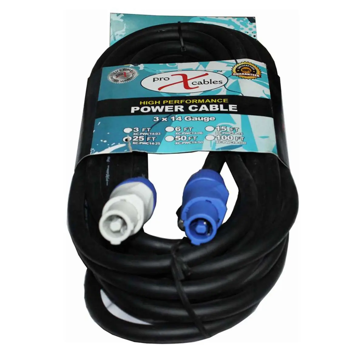 ProX XC-PWC14-25 25' 14 AWG PowerCon Out to PowerCon Link High Performance Power Cable