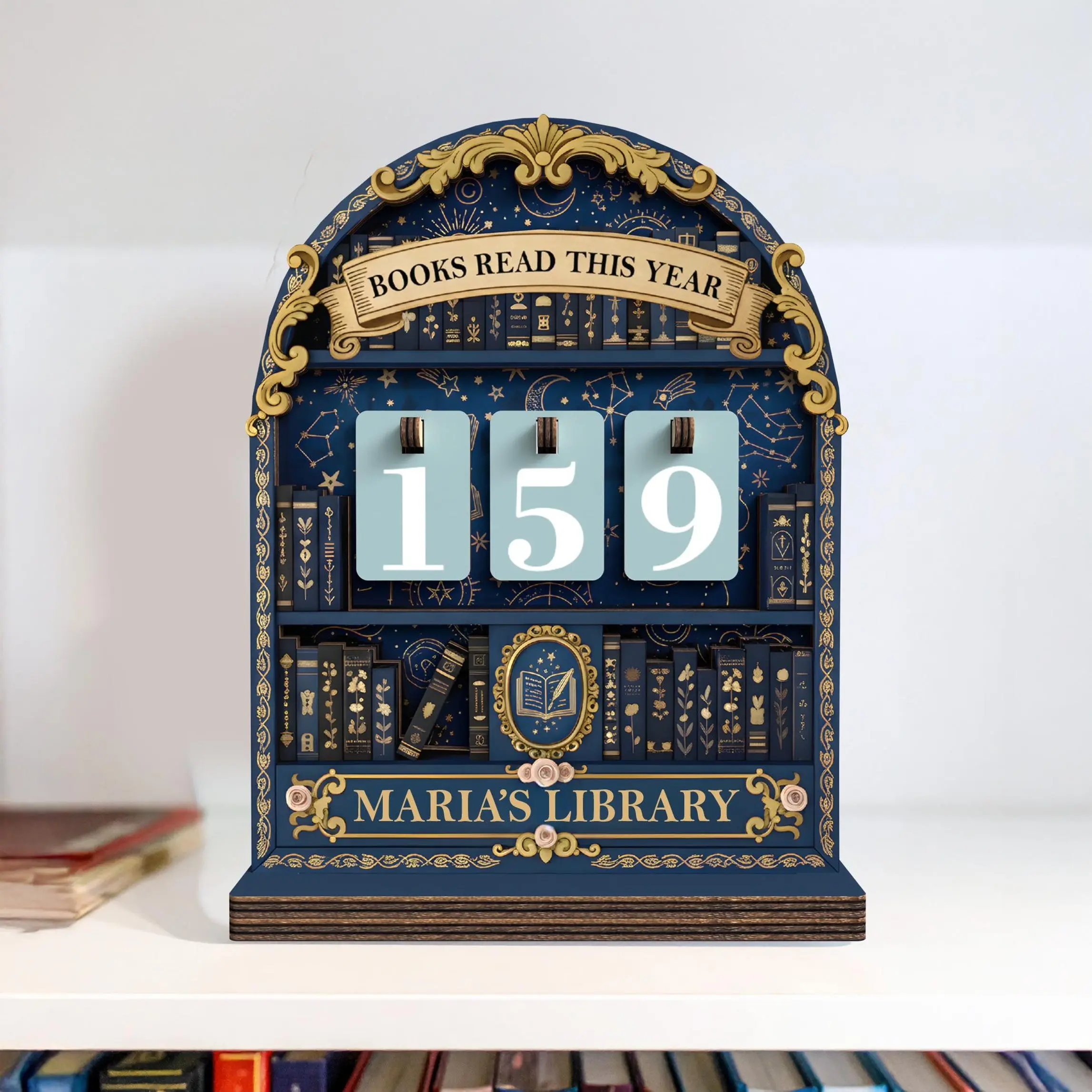 Vintage Book Read Tracker, Personalized Book Lover Gift, Reading Tracker, Books Read This Year Counter, Reading Lover Gift, Library Decor