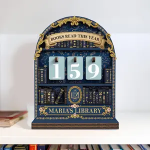 Vintage Book Read Tracker, Personalized Book Lover Gift, Reading Tracker, Books Read This Year Counter, Reading Lover Gift, Library Decor