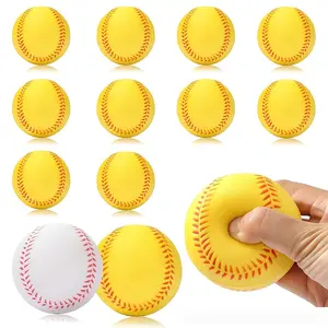 6/12pcs PU Foam Baseballs & Softballs, Training Equipment for Hitting, Pitching, Throwing, Catching, Stress Relief, Suitable for Adults 14+, with Ideal for Easter, Christmas, Halloween, New Year Gifts