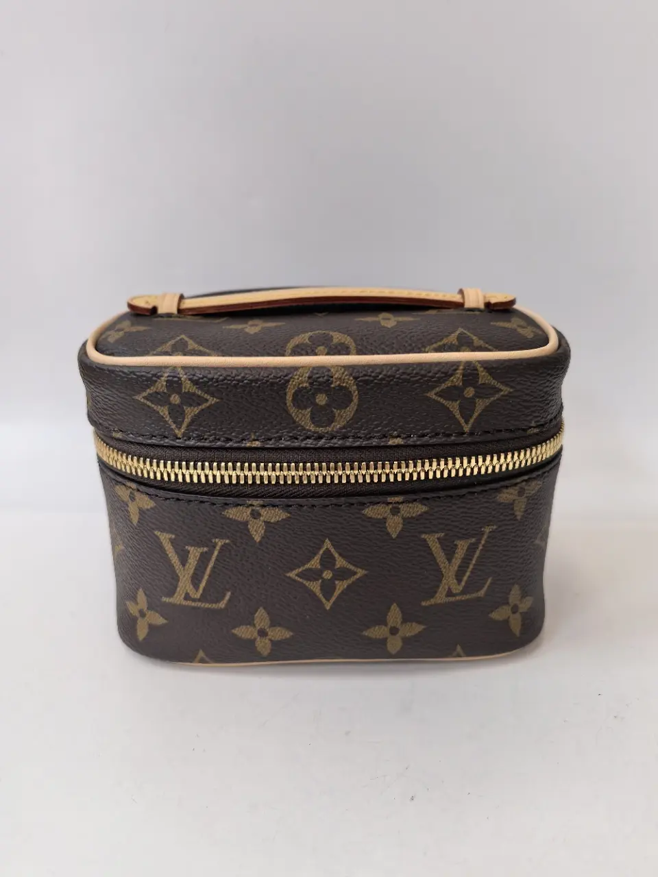 Pre-owned Louis Vuitton coated canvas Toiletry Bags Nice nano Vanity Case Cosmetic bag 【BF 12Z】 Q05084