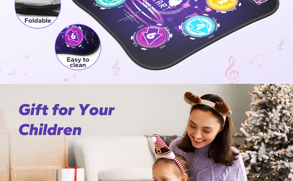 Merach Dance Mat Bluetooth Electronic Dance Pad with Light-up 6-Button 8-Button Built-in Music Dance Game Toy Gift for Kids Girls Boys 3-12 Years Old, TikTokShopBlackFriday
