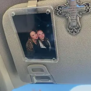 Car Sunshade Decorative Acrylic Transparent Photo Frame, Personalized Car Sunshade Clip, Couple Gift, Wallet Photo Holder, Unique Car Accessory, Car Interior Accessory, Decoration