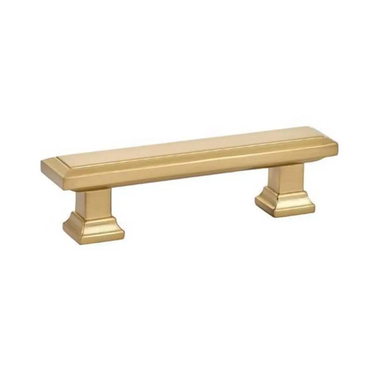 Emtek 86299US4 Geometric Cabinet Pull, 3 in. Center to Center, Satin Brass, Installation Screws Included, Door Handles