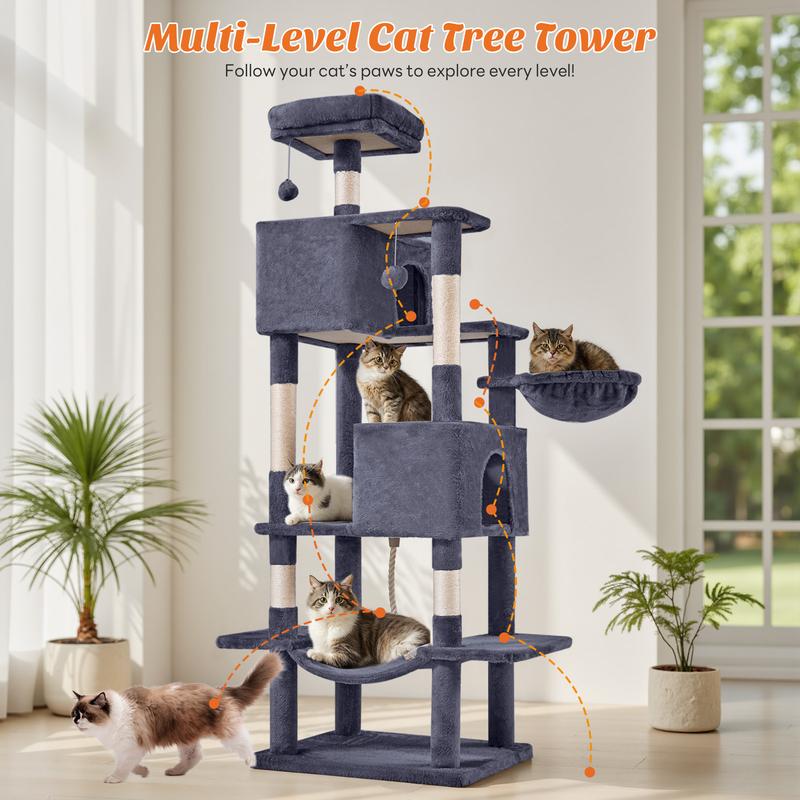 【New Size】 Cat Climbing Shelf, Post Cascading Cat Climbing Shelf, Indoor Playhouse, Cozy Nest, Durable, Space-Saving Design, Gift for Pet Owners