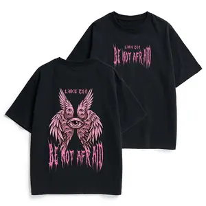 Unisex  Vintage Cotton T-Shirt, "Luke 2:10 Be Not Afraid" Seraphim Graphic, Dark Faith Streetwear Tee