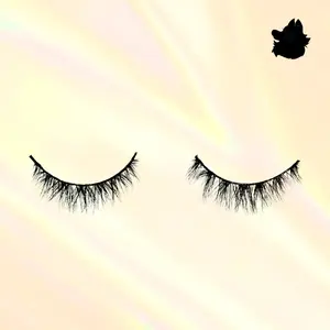 Anna 11mm Natural Wispy Glue On Lash Strips with Pink Marble Case Eyelashes Makeup Full 3D Mink Reusable Up to 20 Times Soft Flexible Cotton Band