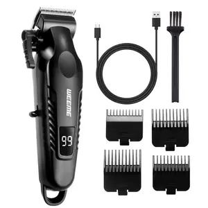 Weeme Professional Men's Digital Electric Hair Clipper, Cordless Barber Kit, USB Rechargeable, 4-Length Combs, Salon & Home Use, Ideal Gift for Men