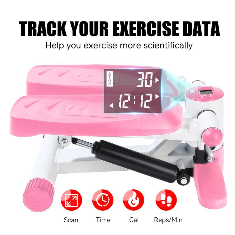 Steppers for Exercise, Stair Stepper with Resistance Bands, Mini Stepper with 330LBS Loading Capacity, Hydraulic Fitness Stepper with LCD Monitor Steppers for Exercise, Stair Stepper with Resistance Bands, Mini Stepper with 330LBS Loading Capacity, Hydraulic Fitness Stepper with LCD Monitor