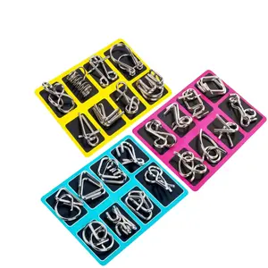 24Pcs Brain Teaser Puzzles Wire Puzzle Set Steel Metal Chain Logic Games Educational Stress Relief Toys Party Favor Gift Ideas For Kids Birthday Gifts